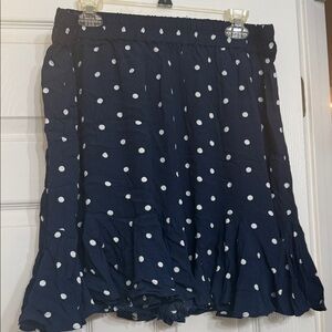 LOFT Navy Blue Polka Dot Mini Skirt